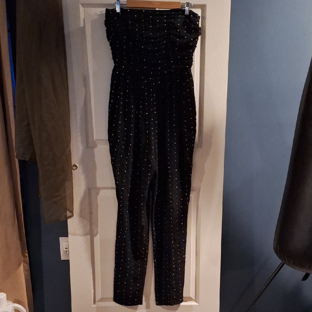 Robert Rodriguez Black Studded Ruched‎ Strapless Jumpsuit 10